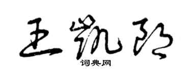 曾慶福王凱朗草書個性簽名怎么寫