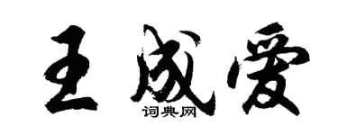 胡問遂王成愛行書個性簽名怎么寫