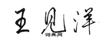 駱恆光王見洋行書個性簽名怎么寫