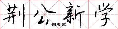 荊公新學怎么寫好看
