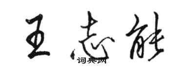 駱恆光王志能行書個性簽名怎么寫