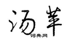 曾慶福湯苹行書個性簽名怎么寫