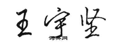 駱恆光王宇堅行書個性簽名怎么寫