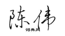 駱恆光陳偉行書個性簽名怎么寫