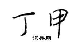 王正良丁甲行書個性簽名怎么寫