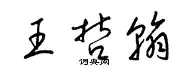 梁錦英王哲翰草書個性簽名怎么寫