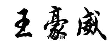 胡問遂王豪威行書個性簽名怎么寫