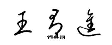 梁錦英王有進草書個性簽名怎么寫