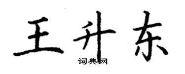 丁謙王升東楷書個性簽名怎么寫