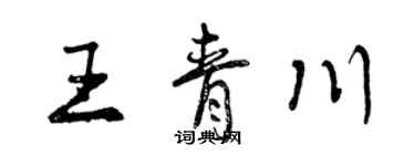 曾慶福王青川行書個性簽名怎么寫