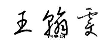 梁錦英王翰雯草書個性簽名怎么寫