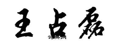 胡問遂王占磊行書個性簽名怎么寫