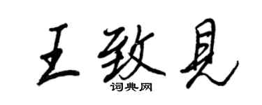 王正良王致見行書個性簽名怎么寫