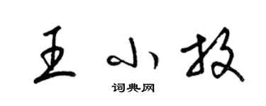 梁錦英王小放草書個性簽名怎么寫