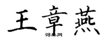 丁謙王章燕楷書個性簽名怎么寫