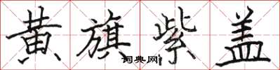 駱恆光黃旗紫蓋楷書怎么寫