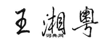 駱恆光王湘粵行書個性簽名怎么寫