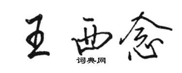 駱恆光王西念行書個性簽名怎么寫