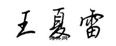 王正良王夏雷行書個性簽名怎么寫