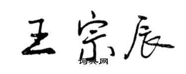 曾慶福王宗辰行書個性簽名怎么寫