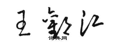 駱恆光王歡江草書個性簽名怎么寫