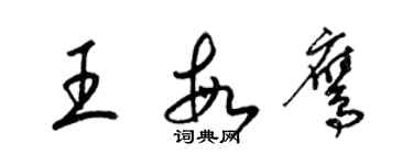 梁錦英王敏鷹草書個性簽名怎么寫