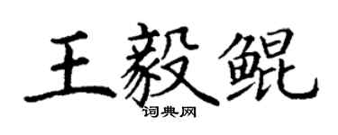 丁謙王毅鯤楷書個性簽名怎么寫