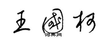 梁錦英王國柯草書個性簽名怎么寫