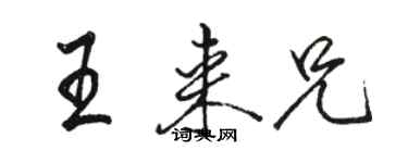 駱恆光王來兄行書個性簽名怎么寫