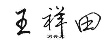 駱恆光王祥田行書個性簽名怎么寫