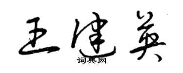 曾慶福王健英草書個性簽名怎么寫