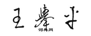 駱恆光王舉平草書個性簽名怎么寫