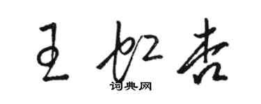 駱恆光王虹杏草書個性簽名怎么寫