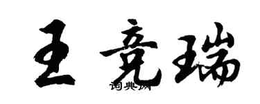 胡問遂王競瑞行書個性簽名怎么寫