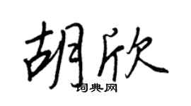 王正良胡欣行書個性簽名怎么寫