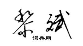 梁錦英黎斌草書個性簽名怎么寫