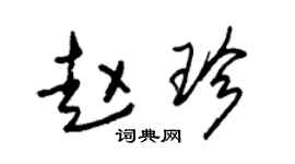 朱錫榮趙珍草書個性簽名怎么寫