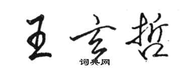 駱恆光王玄哲行書個性簽名怎么寫