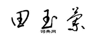 梁錦英田玉蘭草書個性簽名怎么寫