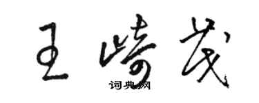 駱恆光王崎茂草書個性簽名怎么寫