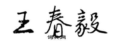 曾慶福王春毅行書個性簽名怎么寫