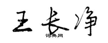 曾慶福王長淨行書個性簽名怎么寫