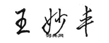 駱恆光王妙豐行書個性簽名怎么寫