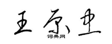 梁錦英王原忠草書個性簽名怎么寫