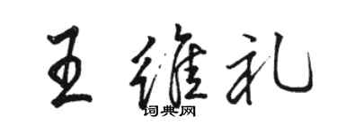 駱恆光王維禮行書個性簽名怎么寫