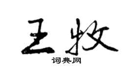 曾慶福王牧行書個性簽名怎么寫