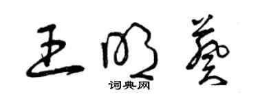 曾慶福王明葵草書個性簽名怎么寫