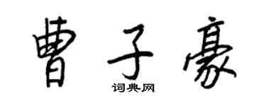 王正良曹子豪行書個性簽名怎么寫