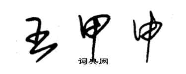 朱錫榮王甲申草書個性簽名怎么寫