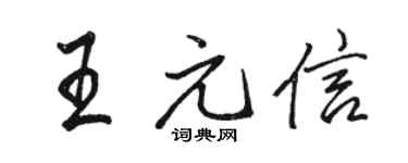 駱恆光王元信行書個性簽名怎么寫